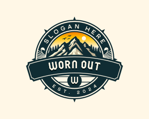 Outdoor Compass Mountain logo design