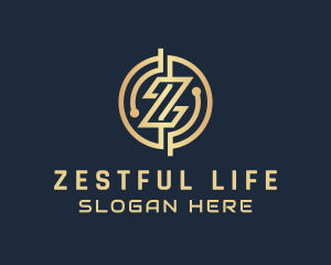 Digital Coin Letter Z logo design