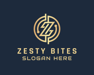 Digital Coin Letter Z logo design
