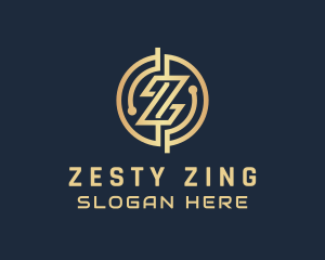 Digital Coin Letter Z logo design