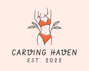 Woman Summer Swimsuit logo design