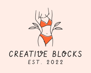 Woman Summer Swimsuit logo design