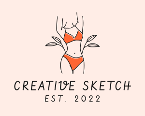 Woman Summer Swimsuit logo design