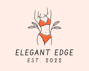 Woman Summer Swimsuit logo design