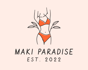 Woman Summer Swimsuit logo design