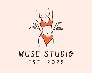 Woman Summer Swimsuit logo design