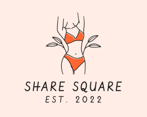 Woman Summer Swimsuit logo design