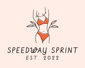 Woman Summer Swimsuit logo design