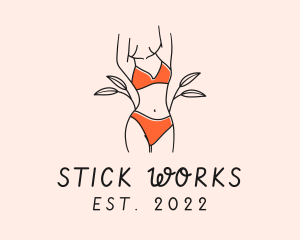 Woman Summer Swimsuit logo design