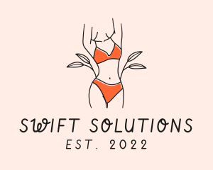 Woman Summer Swimsuit logo design