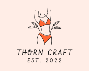 Woman Summer Swimsuit logo design