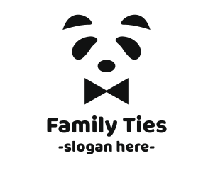 Panda Bow Tie logo design