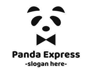 Panda Bow Tie logo design