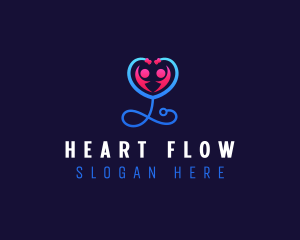Stethoscope Heart Doctor Care logo