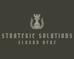 Rook Chess Piece logo design