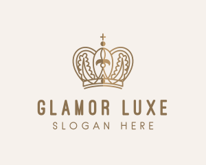 Gold Royal Monarchy Crown logo design