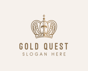 Gold Royal Monarchy Crown logo design