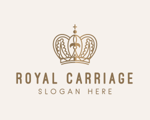 Gold Royal Monarchy Crown logo design