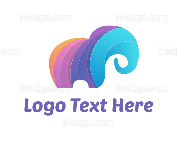 Colorful Elephant Zoo Logo