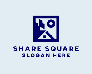 House Sun Roof Square logo design