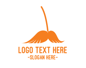 Orange Mustache Broom logo