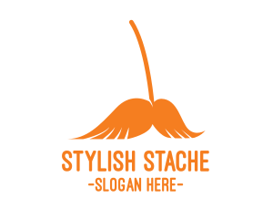 Orange Mustache Broom logo