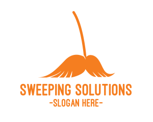 Orange Mustache Broom logo