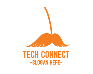 Orange Mustache Broom logo