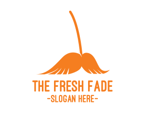 Orange Mustache Broom logo design