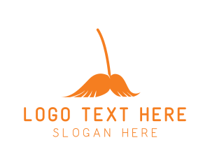 Orange Mustache Broom logo