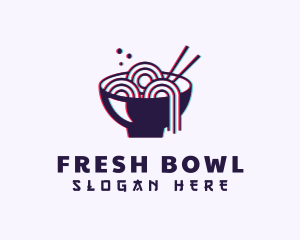 Asian Noodle Bowl Glitch logo