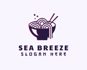 Asian Noodle Bowl Glitch logo design