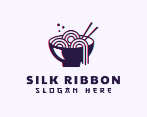 Asian Noodle Bowl Glitch logo design