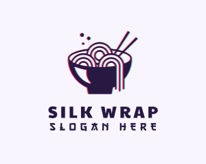 Asian Noodle Bowl Glitch logo design