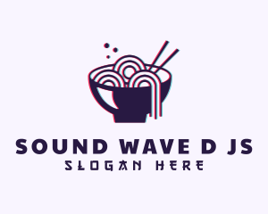 Asian Noodle Bowl Glitch logo design