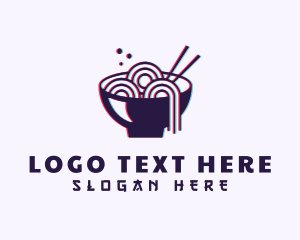Icon - Asian Noodle Bowl Glitch logo design