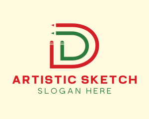 Pencil Letter D logo