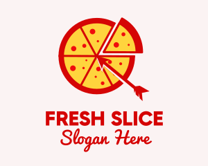 Arrow Pizza Slice logo design