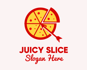 Arrow Pizza Slice logo design