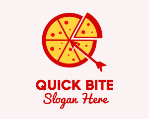 Arrow Pizza Slice logo design