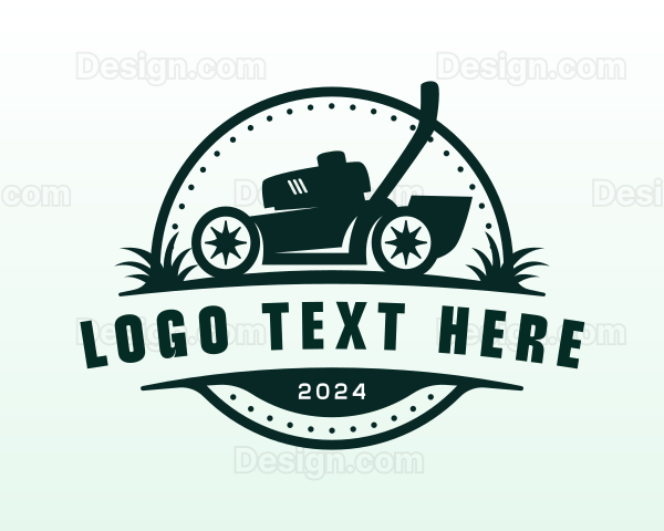 Gardening Lawn Mower Logo