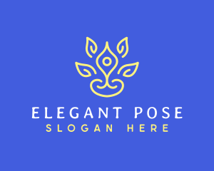 Lotus Yoga Pose logo design