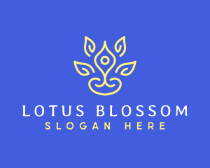 Lotus Yoga Pose logo design