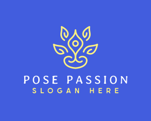 Lotus Yoga Pose logo design