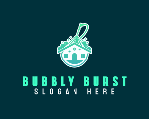 Clean Bubble Pressure Wash logo design