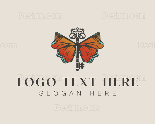 Elegant Butterfly Key Logo