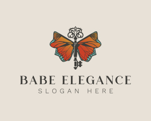 Elegant Butterfly Key logo design