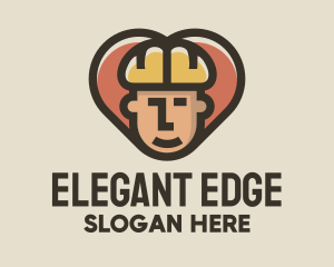 Construction Worker Heart logo design