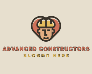 Construction Worker Heart logo design