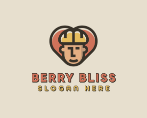 Construction Worker Heart logo design